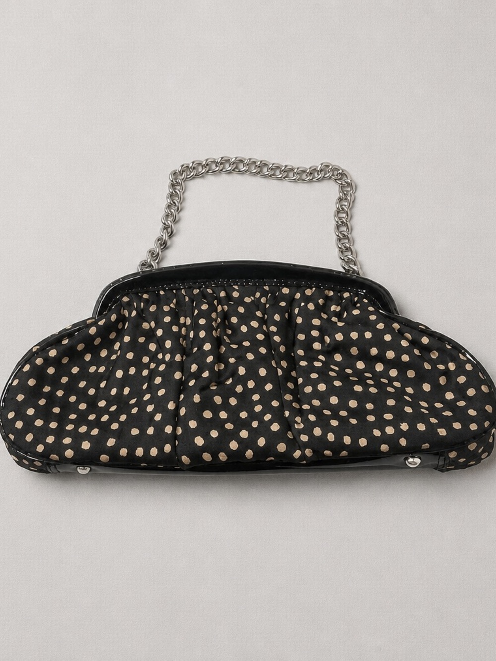 Banana Republic Polka Dot Chain-Handle Bag - Black/Tan